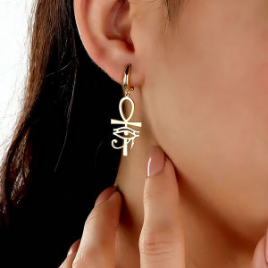 Ankh Eye of Horus Pendant Earrings For Women Ancient Egyptian Amulet Jewelry Accessories