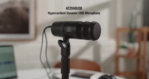 Audio Technica AT2040USB Hypercardioid Dynamic Podcast USB Microphone (for Content Recording Karaoke Gaming Broadcast Livestream etc)