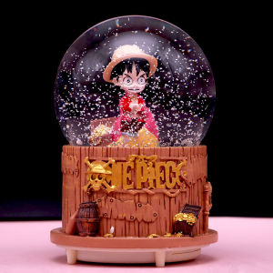 ONEPIECE Musical Crystal Ball With Music & Light Snow Globe Musical Box (Local Seller)