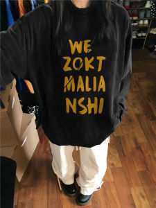 100% Pure Cotton American Retro Oversize Long Sleeve T-Shirt Womens High Street Loose Top Fashionable Brand Spring 2025