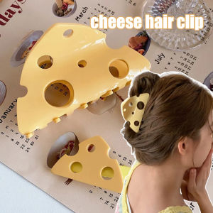 【Muswannas】Cute Funny Cheese Hair Crab Claws for Women Girls Sweet Headdress Triangle Small Side Clips Fashion Hairpins Hair Accessories