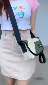 FUETHER สายเบลท์ กระเป๋าสะพายข้างผ้า 10นิ้ว พร้อมดันทรง