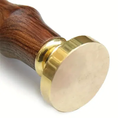 Blank Wax Seal ชุดแสตมป์ Vintage ที่ถอดออกได้หัวทองเหลืองไม้ Handle Sealing Wax แสตมป์รอบไม่มีแกะสลักโลโก้สําหรับงานแต่งงาน
