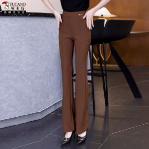 TUCANO High Waist Slimming Womens Wide Leg Pants Fashionable Casual Drapey Female Trousers Spring Autumn New Arrival