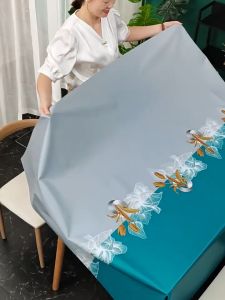pvc Tablecloth makapal cover tablecloth waterproof oil-proof and anti-slip tablecloth 4/6/8/10 seats Various styles