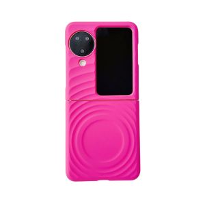 Vỏ bảo vệ chống sốc cho máy tính họa tiết sóng cứng dễ thương Ốp điện thoại cho OPPO Find N2 Flip Find N3 Flip Matte Skin‑Feel Ốp điện thoại có thể gập lại mỏng nhiều màu kẹo