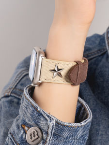 Creative Genuine Leather Apple Watch Band for Women And Men Sports Style Summer S7 S8 S9 S10 Compatible with iWatch8