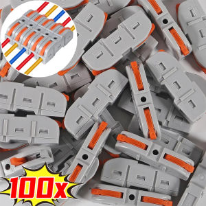Dizoey 100/4PCS Quick Lever Wire Connectors 1-to-1 Circuit Inline Wire Connector Cable Clamps Compact Splicing Insulated Wire Terminals