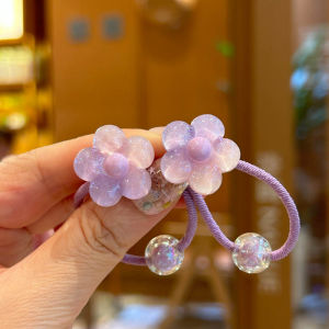 2 Piece Cute Gradient Five-Petal Flower Princess Headwear Elastic Hair Bands for Kids Girls Hair Accessories Children Hair Ropes