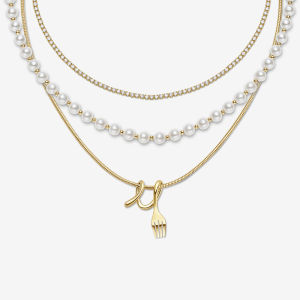 HEFANG Jewelry | Elegant Light Luxury Womens Layered Clavicle Necklace Fork Pendant