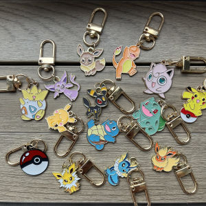 Cartoon Pokemon Keychain Alloy Pendant Featuring Squirtle Bulbasaur Mewtwo Pikachu - Pokémon Keyring Bag Accessory Jewelry Gift