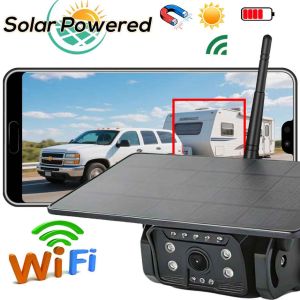 QXNY Wireless Backup Camera Solar Magnetic Mount AI Alarm.Front/Rear View Mobile Phone IPhone Android APP for Truck Bus RV Lorry
