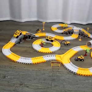 Kids Tracks Construction Toys with Construction Car Track Engineering Road Toys