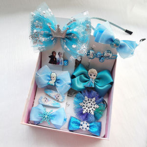ชุดเครื่องประดับผมสำหรับเด็กกล่องของขวัญกิ๊บติดผมเจ้าหญิง frozen Aisha กิ๊บติดผมดอกไม้ติดผมสำหรับเด็กผู้หญิงของขวัญวันเกิดวันชาติจีน