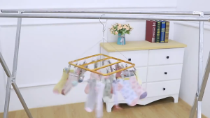 Aluminum Alloy Clothes Drying Rack Multiple Clips Multi-Functional Windproof Socks Underwear Cloth Drying Rack