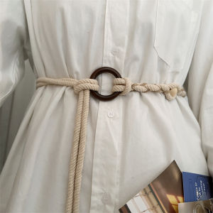 Retro Hemp Rope Minimalist Belt Womens Easiest for Match Waist Strap Ethnic Style with Dress Waist Decorative Rope Belt K-style
