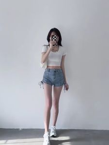 Short Pants Highwaist Denim / Celana Pendek Jeans Wanita / Hotpants Korean Style
