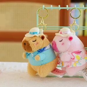 New Capabala Summer Style Swim Ring Capybara Doll 12cm Plush Toy Girls Birthday Gifts Holiday Gift
