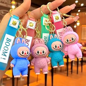 Cartoon Labubu Pendant Doll Keychain - Little Sheep Doll Toy Gift - Bag Car Key Decor - Labubu Bells Keyring - Creative
