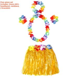 SHENGQUAN | Party and Dance Performance Grass Skirt Set