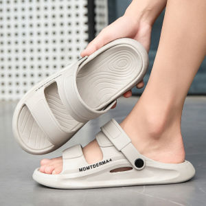 Mens Summer Outdoor Sandals Driving Slippers Breathable Wear-Resistant Thick Bottom PVC Slip-On Shoes for Beach And Casual Use