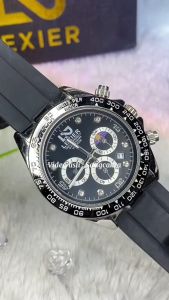 Jam Tangan Pria Asli Chrono Lexier Diamond Premium Original Tahan Air Jam Tangan Corno Semua Jarum Aktif Kalender Hari Luminious Aktif Bercahaya Aksesoris Arloji Watches Cowok Sport Keren Trendy Kekinian Anti Karat Rubber Silikon COD JXR-08