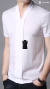 Áo tthun áo thun nam cổ chữ V phù hợp mùa hè mặc thoải mái thoáng mát thấm hút tốt - N15
