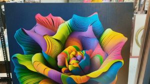 Himalaya Painting Leaf Abstract Design 40cmx40cm Frameless Waterproof Sintraboard Decorative Wall