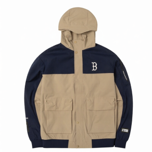 MLB | MLB Mens Basic Woven Hooded Jacket Autumn Outdoor Casual Waterproof Running Coat Couples Style Anti-stick Water Jacket