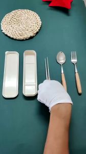 Bộ Muỗng Đũa Nĩa Inox Cán Gỗ / Cán Nhựa Nhiều Mẫu – Kèm Hộp Đựng Tiện Lợi Mang Đi