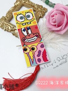 Bộ Khâu Chữ Thập Tựa Sách Đơn Giản Mimi Shop Kit Thủ Công Vải Nhựa Phòng Đọc Họa Tiết Hoạt Hình Màu Trắng