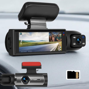 1080P HD Dual Dash Cam Front and Rear Car DVR IR Night Vision G Sensor 3 Inch IPS Screen Driving Recorder