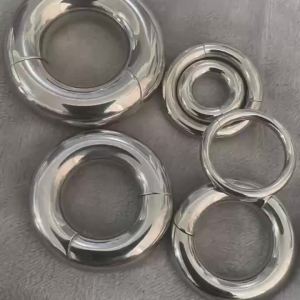 1/2PCS Large Size Hoop Earring Stainless Steel Ear Gauges Plugs Septum Clicker Segment Hinged Nose Rings Body Piercing Jewelry