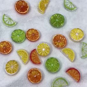 30Pcs 3D Lemon Sliced Summer Nail Charms Simulation Orange Fruits Nail Art Decorations Resin Fruit Slices DIY Manicure Accessory