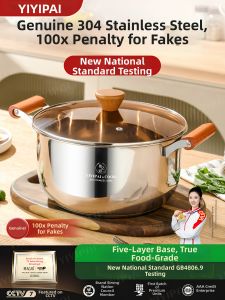 YIYIPAI | Stainless Steel Thickened Multipurpose Soup Pot for Cooking and Porridge