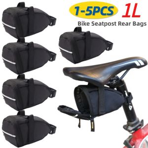 1-5PCS Bicycle Saddle Bag Mountain Bike Seat Bag Rainproof MTB Rear Seatpost Bag Tail Rear Tool Storage Pouch Cycling Equipment