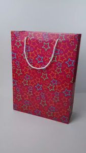 Paperbag Gift Edition Colorful Star Pink Uk 26x10x35cm