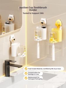 XIAXIU | Child Cup Toothbrush Holder Wall Mount No Drill  Drainable