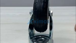 Xximos (With Lock/Without Lock) Black Mute Rubber Caster Wheels Swivel Trolley Wheel Fixed/Rotate 3 To 5
