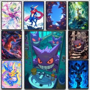 Bandai | Pokemon Peripherals Gengar Mimikyu Banette Anime Wall Art Canvas Poster