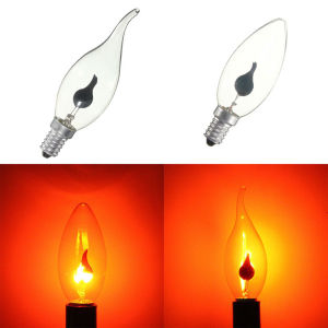 【Free Shipping】Decoration E27 E14 Led Edison Bulb Novel Candle Tip Lamp Vintage Flickering Effect Flame Fire Light