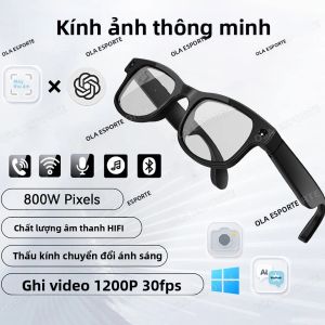 Kính Thông Minh AI 8K Gọi Bluetooth Trợ Lý Giọng Nói Camera Đa Chức Năng Ảnh HD Kính Thông Minh Đổi Màu Máy Nghe Nhạc Dịch Thuật