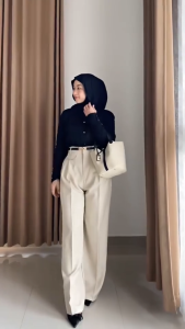 RADEN | Oro Pants Celana Wanita Panjang Formal Kerja Kantor - Kulot Loose Pants Highwaist Anti Kusut
