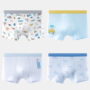 MiiOW | กางเกงบ็อกเซอร์ผ้าฝ้ายแท้สำหรับเด็กและเยาวชน กางเกงบ็อกเซอร์ชายทรงเอวกลาง ทรงสปอร์ต ดูดซับเหงื่อ ระบายอากาศได้ดี สำหรับเด็กอายุ 6-13 ปี