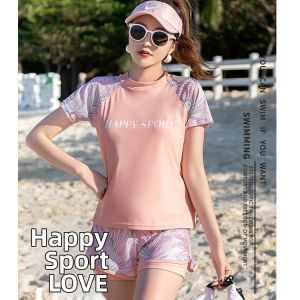 DTHN | Conservative Split Swimwear For Mature Women Plus Size Tummy Control Slimming