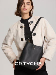 CNTYCHE | Elegant Shoulder Tote Bucket Bag for Women Working Commuter Genuine Leather