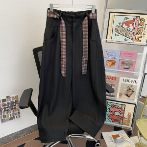 กางเกงลำลองชายทรงหลวมสไตล์อเมริกัน กางเกงขายาวทรงหลวมเอวยางยืด สไตล์ผู้ชาย ฤดูใบไม้ร่วง 2025 กางเกงขายาวทรงหลวมสไตล์อเมริกัน