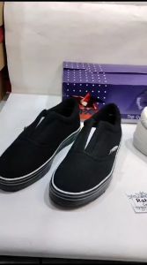 SEPATU PX STYLE 128 PRIA HITAM DAN PUTIH CAPUNG BAHAN KANVAS UNTUK KERJA PRIA