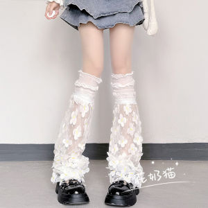 Summer Mesh Pile Style Foot Sock Women Thin Lolita Flower Pure Desire White Hose Lace Leg Warmer Cute Socks
