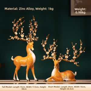 BAOTISEN | Chinese Style Enamel Deer Decorative Figurines Pair